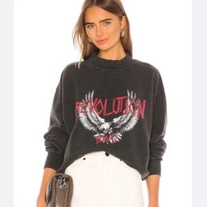 NWT Anine Bing Saint Revolution sweatshirt in washed black Size Small